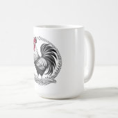 Black and white rooster コーヒーマグカップ (正面右)