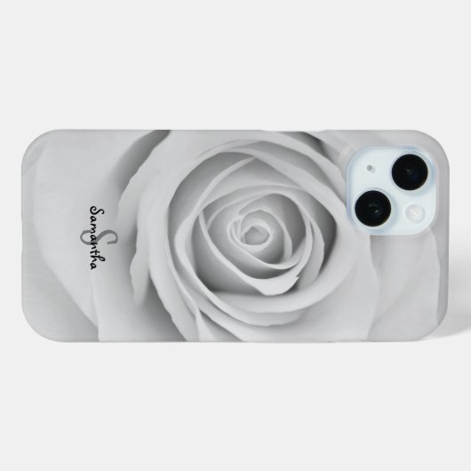 Black and White Rose flower Phone case Case-Mate iPhoneケース (裏面 (横))