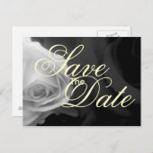 Black and White Rosesは日付を保存 案内ポストカード (正面/裏面)