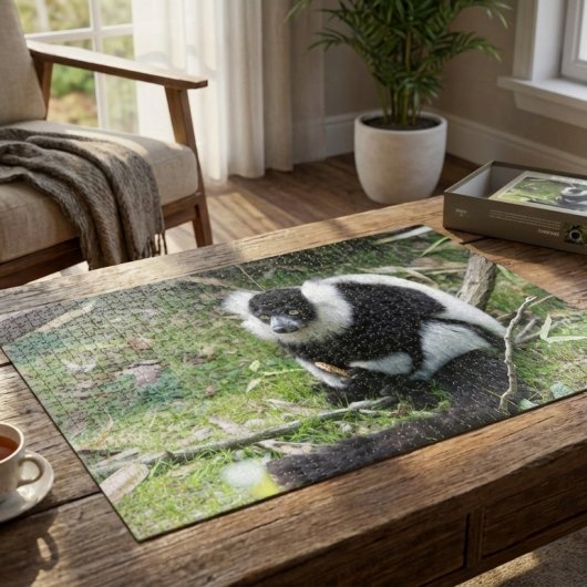 Black and White Ruffed Lemur: Wildlife Photography ジグソーパズル