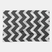 Black and white Rustic Chevron pattern キッチンタオル (横)