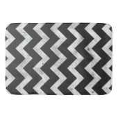 Black and white Rustic Chevron pattern バスマット (正面)