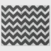 Black and white Rustic Chevron pattern ラッピングペーパー (フラット)