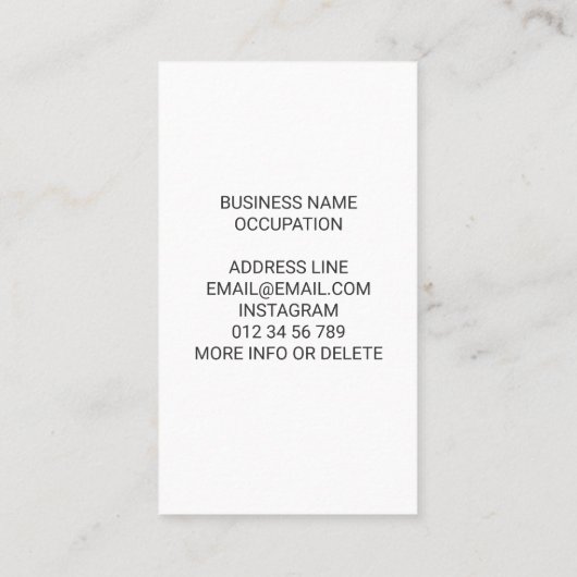 Black and white Rustic Chevron pattern 名刺 (裏面)