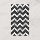 Black and white Rustic Chevron pattern 名刺 (正面)