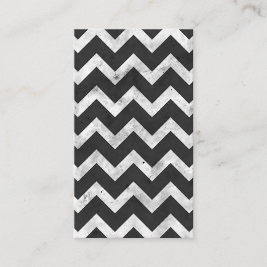Black and white Rustic Chevron pattern 名刺 (正面)