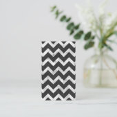 Black and white Rustic Chevron pattern 名刺 (スタンド正面)