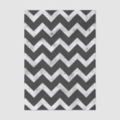 Black and white Rustic Chevron pattern 薄葉紙 (正面)