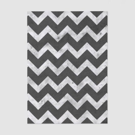 Black and white Rustic Chevron pattern 薄葉紙 (正面)