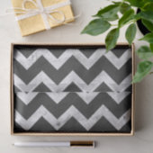 Black and white Rustic Chevron pattern 薄葉紙 (ギフト)