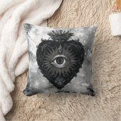 Black and White Sacred Heart クッション (ブランケット)