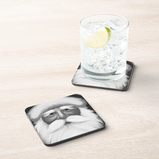 Black and White Santa Claus  コースター