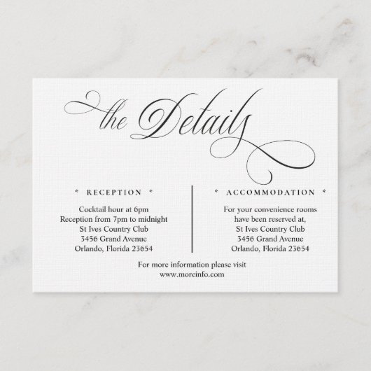 Black and White Script Details Enclosure Card エンクロージャーカード (正面)