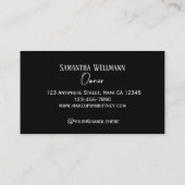 Black and White Script Photo Makeup Business Card 名刺 (裏面)