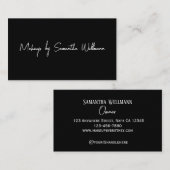 Black and White Script Photo Makeup Business Card 名刺 (正面/裏面)