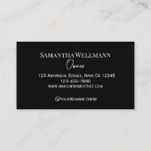 Black and White Script Photo Makeup Business Card 名刺 (裏面)