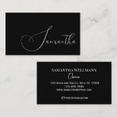 Black and White Script Photo Makeup Business Card 名刺 (正面/裏面)