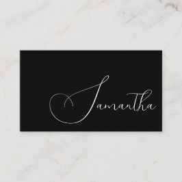 Black and White Script Photo Makeup Business Card 名刺