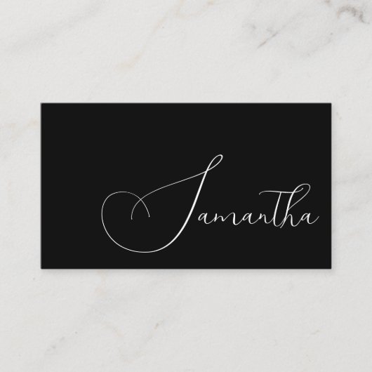 Black and White Script Photo Makeup Business Card 名刺 (正面)