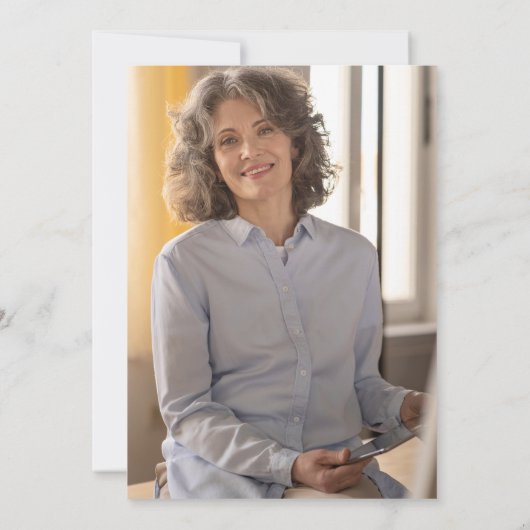 Black And White Script Photo Retirement Party 招待状 (裏面)