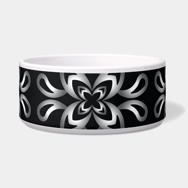 Black and white seamless pattern on  bowl ボウル (正面)