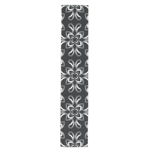 Black and white seamless pattern on  table runner ミディアムテーブルランナー (正面)