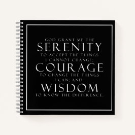 Black and White Serenity Prayer ノートブック