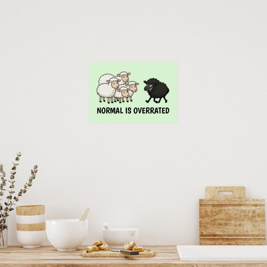 Black and White Sheep ポスター (キッチン)
