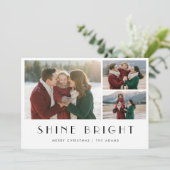 Black and White Shine Bright Christmas Photo Card シーズンカード (スタンド正面)