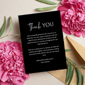 Black and White Simple Modern Minimalist Wedding サンキューカード