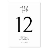 Black and White Simple Modern Minimalist Wedding テーブルナンバー (正面)