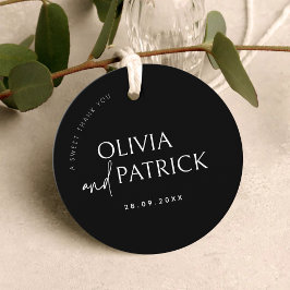 Black and White Simple Modern Minimalist Wedding フェイバータグ