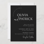 Black and White Simple Modern Minimalist Wedding 招待状 (正面)