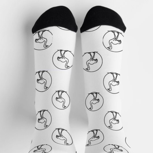 Black and White Simple Ostrich Socks ソックス (上部)