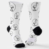 Black and White Simple Ostrich Socks ソックス (傾斜あり)