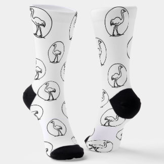 Black and White Simple Ostrich Socks ソックス