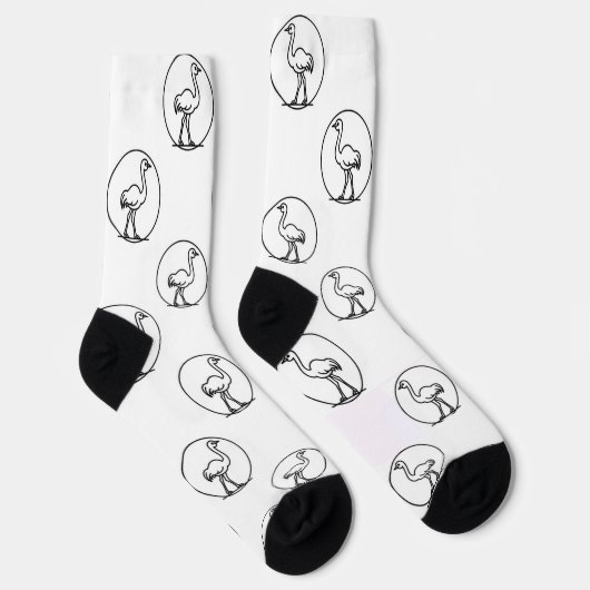 Black and White Simple Ostrich Socks ソックス (右)