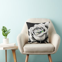 Black and White Single Rose Graphic 