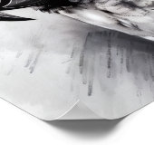  black and white sketch of a macaw ポスター (角)