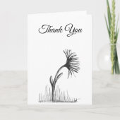 Black and White Sketch of Flower on Note Card カード (正面)