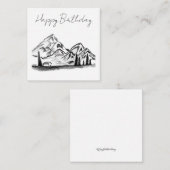 black and white sketch of Mountains エンクロージャーカード (正面/裏面)