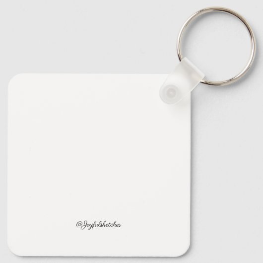 black and white sketch of Mountains キーホルダー (裏面)