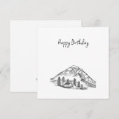 black and white sketch of Mountains サンキューカード (正面/裏面)