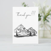 black and white sketch of Mountains サンキューカード (スタンド正面)