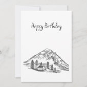 black and white sketch of Mountains シーズンカード (正面)