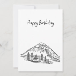 black and white sketch of Mountains シーズンカード