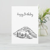 black and white sketch of Mountains シーズンカード (スタンド正面)