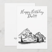 black and white sketch of Mountains シーズンカード (正面/裏面)