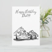 black and white sketch of Mountains シーズンカード (スタンド正面)