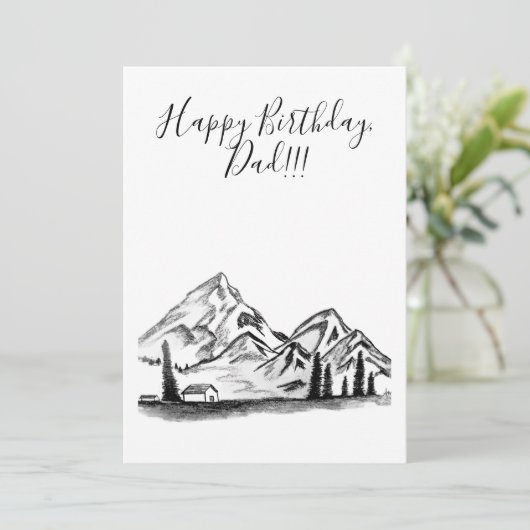 black and white sketch of Mountains シーズンカード (スタンド正面)